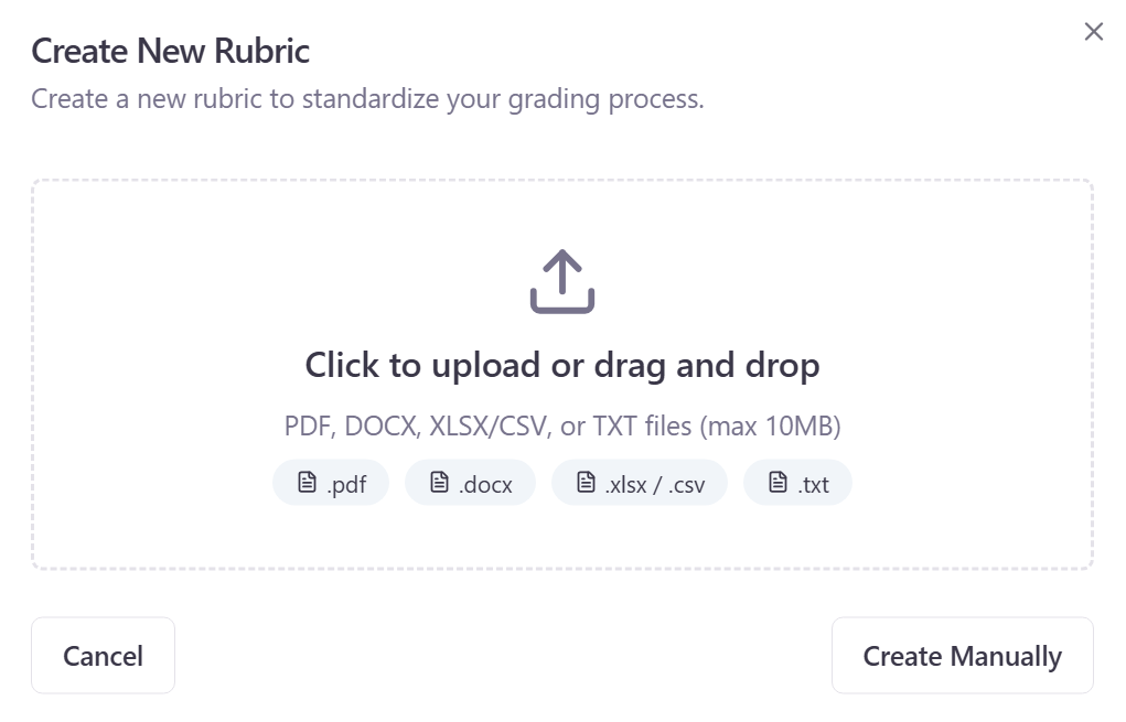Rubric Creation Interface